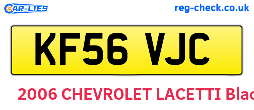 KF56VJC are the vehicle registration plates.