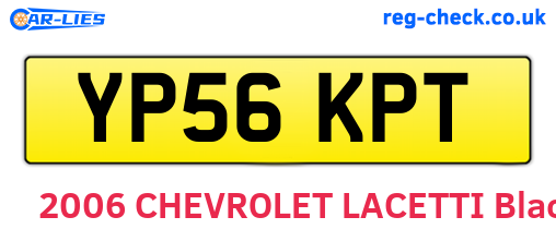 YP56KPT are the vehicle registration plates.