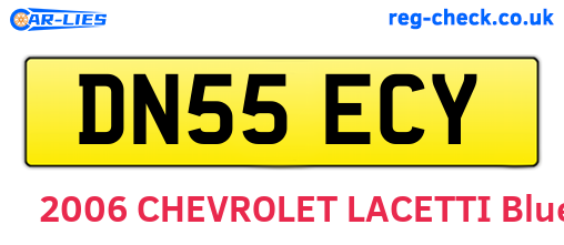 DN55ECY are the vehicle registration plates.