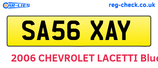 SA56XAY are the vehicle registration plates.
