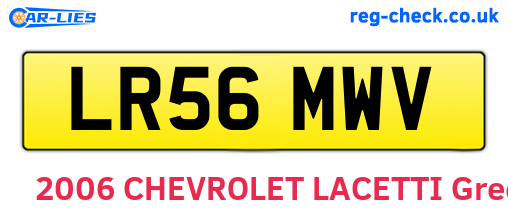 LR56MWV are the vehicle registration plates.