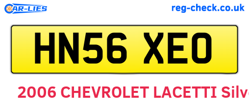 HN56XEO are the vehicle registration plates.