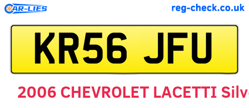 KR56JFU are the vehicle registration plates.