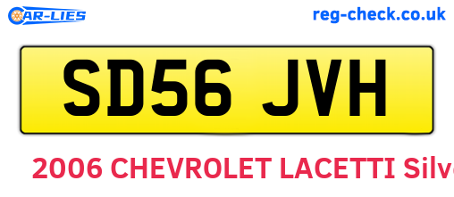 SD56JVH are the vehicle registration plates.