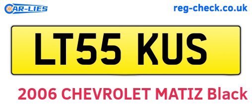 LT55KUS are the vehicle registration plates.