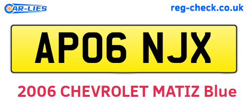 AP06NJX are the vehicle registration plates.