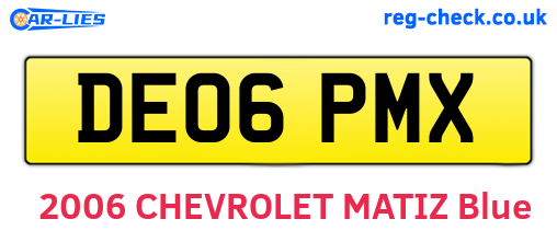 DE06PMX are the vehicle registration plates.