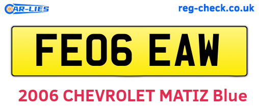 FE06EAW are the vehicle registration plates.
