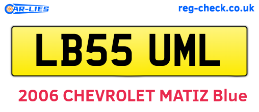 LB55UML are the vehicle registration plates.