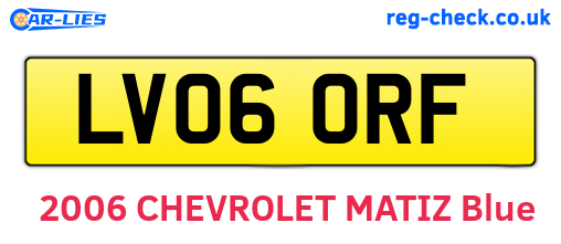 LV06ORF are the vehicle registration plates.