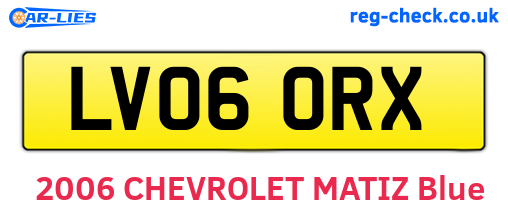 LV06ORX are the vehicle registration plates.