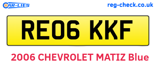 RE06KKF are the vehicle registration plates.