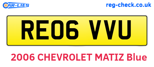 RE06VVU are the vehicle registration plates.