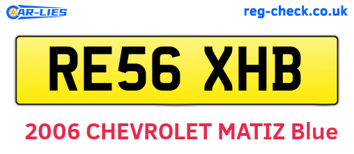 RE56XHB are the vehicle registration plates.