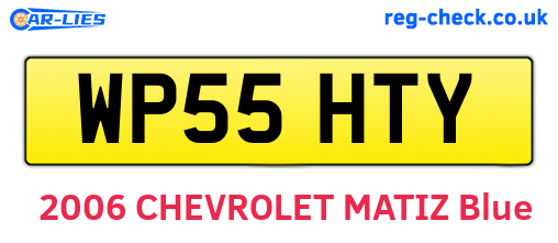 WP55HTY are the vehicle registration plates.