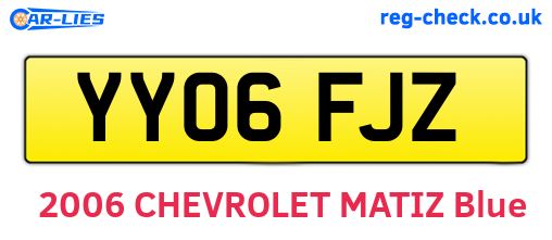 YY06FJZ are the vehicle registration plates.