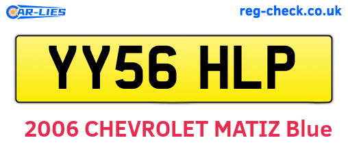 YY56HLP are the vehicle registration plates.