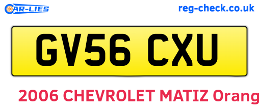 GV56CXU are the vehicle registration plates.