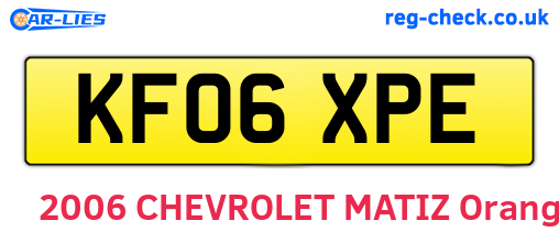 KF06XPE are the vehicle registration plates.