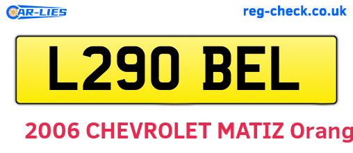 L290BEL are the vehicle registration plates.