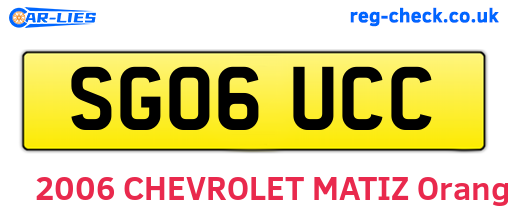 SG06UCC are the vehicle registration plates.