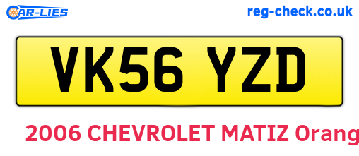 VK56YZD are the vehicle registration plates.