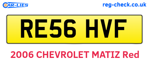 RE56HVF are the vehicle registration plates.