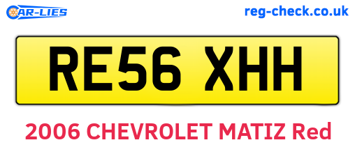 RE56XHH are the vehicle registration plates.