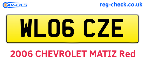 WL06CZE are the vehicle registration plates.