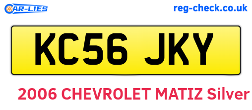 KC56JKY are the vehicle registration plates.