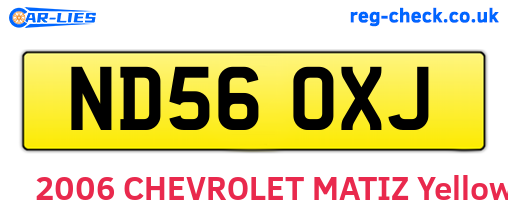 ND56OXJ are the vehicle registration plates.