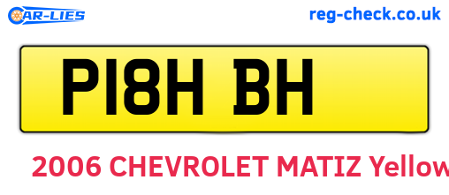 P18HBH are the vehicle registration plates.