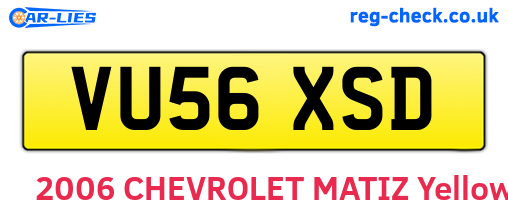 VU56XSD are the vehicle registration plates.