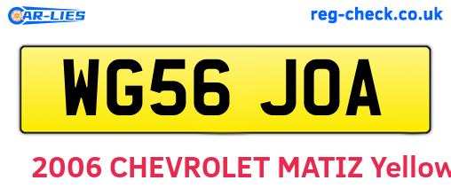 WG56JOA are the vehicle registration plates.