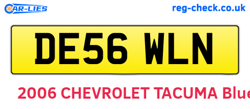 DE56WLN are the vehicle registration plates.