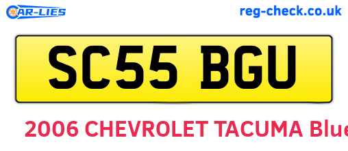 SC55BGU are the vehicle registration plates.
