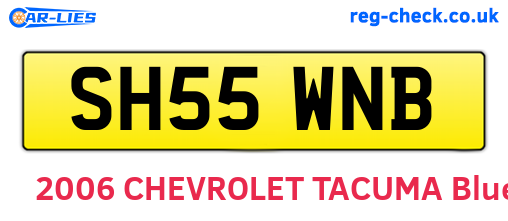 SH55WNB are the vehicle registration plates.