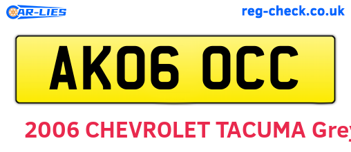 AK06OCC are the vehicle registration plates.
