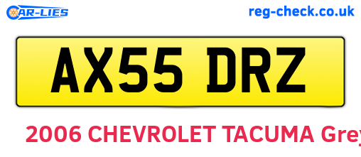 AX55DRZ are the vehicle registration plates.