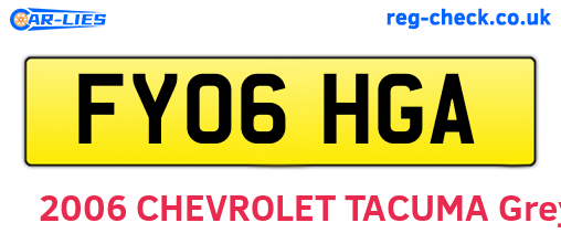 FY06HGA are the vehicle registration plates.