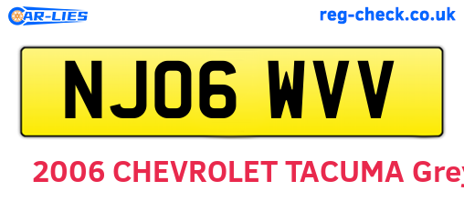 NJ06WVV are the vehicle registration plates.