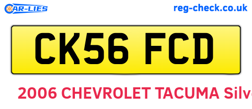 CK56FCD are the vehicle registration plates.
