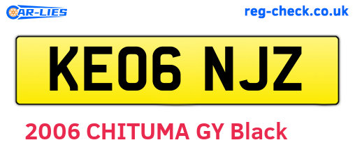 KE06NJZ are the vehicle registration plates.