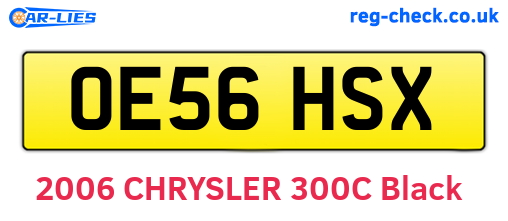 OE56HSX are the vehicle registration plates.