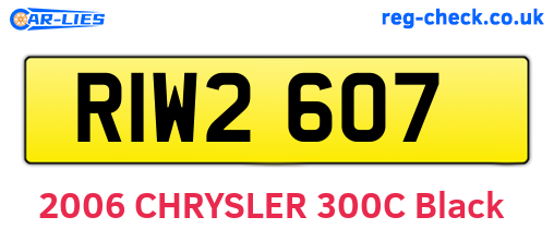 RIW2607 are the vehicle registration plates.