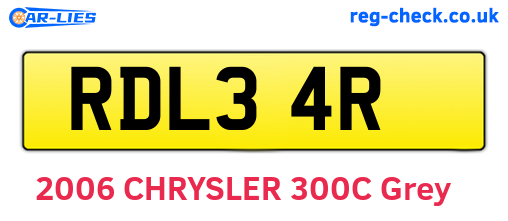 RDL34R are the vehicle registration plates.
