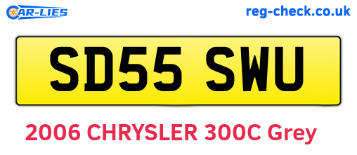 SD55SWU are the vehicle registration plates.