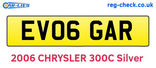 EV06GAR are the vehicle registration plates.