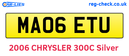 MA06ETU are the vehicle registration plates.