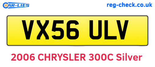 VX56ULV are the vehicle registration plates.